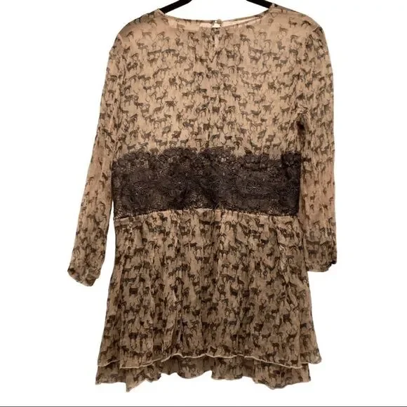 4 Love and Liberty Johnny Was Deer Lace Bodice Blouse - Picture 2 of 4